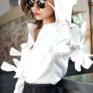 C/MEO COLLECTIVE Surrender Bow Sleeve Shirt